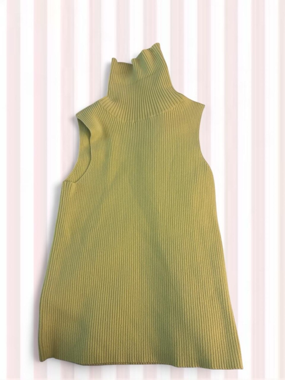 Axcess Sleeveless Ribbed Turtleneck Dress - Light Green
